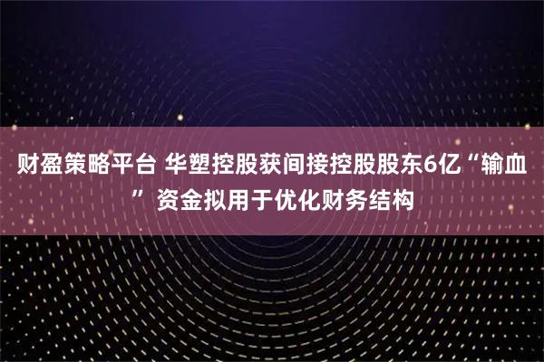 财盈策略平台 华塑控股获间接控股股东6亿“输血” 资金拟用于优化财务结构